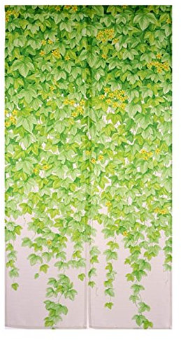 NARUMI 鸣海 Ivy Green 67 x 33.5 Japanese Noren Curtain Tapestry for Living Room
