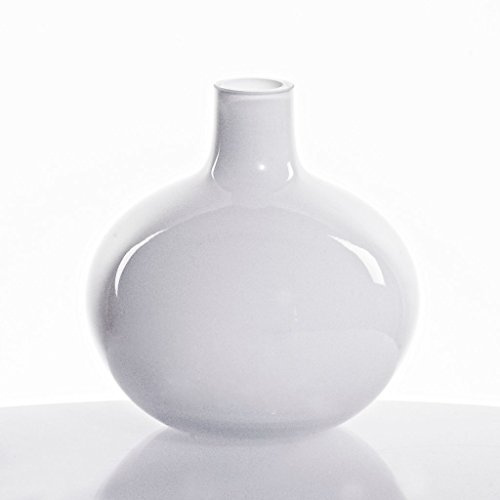 Glasvase Kugelvase Shine weiß 13cm Frühlingsvase Mini Tischväschen Überfang Deko