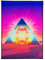 PSYWORK Schwarzlicht Stoffposter Neon | Psychedelic Pyramide | 1,0 x 1,4m | UV-aktiv | fluoreszierend | Wandbehang Stoffbanner Poster Wandbild Kunstdruck Dekobild Dekoration Wandteppich
