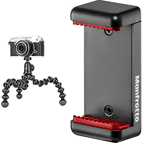 Joby GorillaPod 1K Kit, schwarz + Manfrotto Mclamp Smartphone Halterung, schwarz