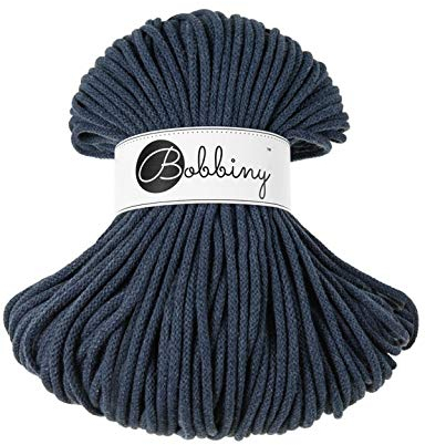 Bobbiny Oeko-Tex Kordel 5mm x 100 Meter für Makramee und Basteln in Jeans