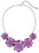 Bocar Collana Girocollo da Donna con Ciondolo con Fiori in Acrilico(NK-10241-purple)