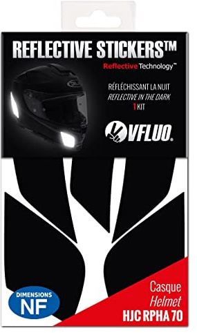 VFLUO - Streifen Reflektierende Aufkleber für HJC RPHA70 Motorradhelm – Zugelassen für FR-Maße - Hohe Qualität und Sichtbarkeit - 3M™ Technology – Diskret und Design – Maximaler Halt