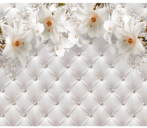 decomonkey Fototapete Lilien Blumen 300x210 cm XL Design Tapete Fototapeten Vlies Tapeten Vliestapete Wandtapete moderne Wandbild Wand Schlafzimmer Wohnzimmer Leder