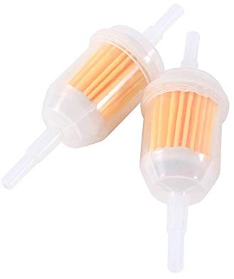 Terisass Universal Inline Outboard Gas Fuel Filter, 2pcs, 6/8mm Hose, Compatible with Lawn Mower, Small Tractor, Yellow, In Line, Performance Part