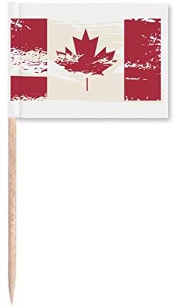 Canada Sabor negro y rojo patrón de palillo de dientes banderas marcador para decoración de fiesta