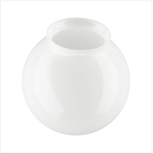 LUMIS Splayed/Flanged Neck Glass Globe Replacement Lampshade for Ceiling Lights. 15.0cm Diameter (6”), Neck: 7.8cm (3), White