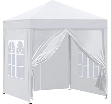 CLIPOP 3 x 3 mGazebo da giardino con 4 pannelli laterali, con telaio in metallo spesso e borsa per il trasporto, gazebo portatile per matrimoni, campeggio, spiaggia