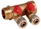 Sanitär Messing Verteiler mit Absperrventilen PEX klemmring 16mm 1 (2 Kreise - red)