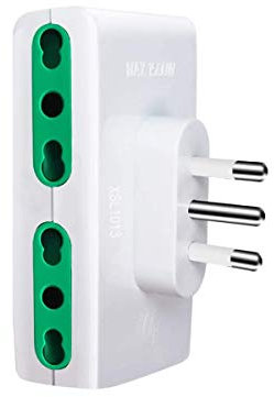 LEDLUX Adattatore Quadruplo Spina Grosso 16A Con 4 Prese Bipasso 10/16A Bianco