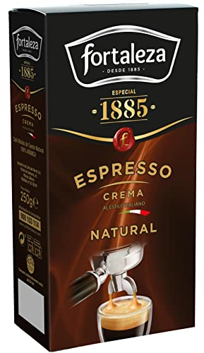 Café Fortaleza - Café Molido Espresso Natural, Puro Sabor, 100% Arábica, Pack 4 unidades