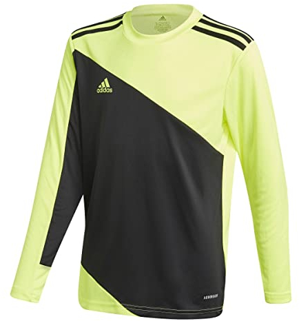 adidas Boy's Squadra 21 Goalkeeper Jersey, Team Solar Yellow/Black, 9-10 Years