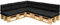 Royal Schneider Palettenkissen Set Palettensofa Palettenpolster Sitzkissen Rückenkissen 120x80cm, 10er Set, 500-01 Schwarz