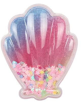 Meerjungfrau Entwirrer Haarbürste, Entwirren Haar Kamm Weihnachten Shell Glitter Kamm Haarbürste Massage Kopfhaut Keine Schmerzen Entwirrer für trockenes & nasses Haar Kinder Mädchen Frau (Blau)