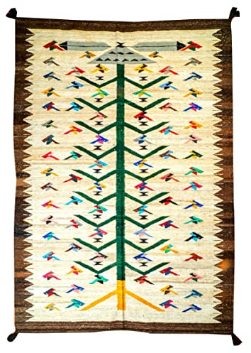 WEIDENPROFI TribalArt Teppich, Indianer-Muster Webteppich, Läufer in Handarbeit gewebt (LxB) ca. 213 x 150 cm - Design: Tree of Life
