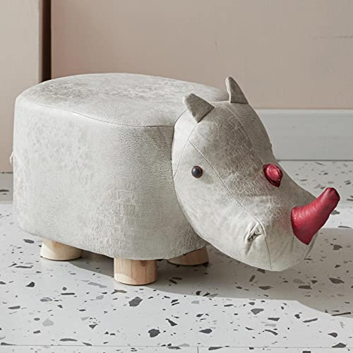 MRDAER s Fußhocker Schuhwechselhocker Tierfußhocker Technologie Stoff-Fußhocker s für das Schlafzimmer s für das Wohnzimmer, Weiß Nilpferd-43x24x23cm