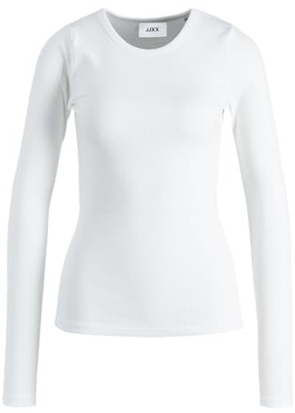 JJXX Women's Jjxx Jxfreya Ls Rib Tee Noos T-Shirt, Bright White, Large