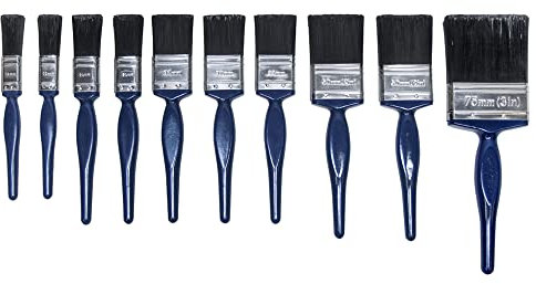 Faithfull FAIPBUSET10 Utility Paint Brush 10 Piece Set 19-75mm, Blue