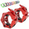 WARM BODY COLD MIND Verstärkt 50mm Hantelverschlüsse/Olympic Barbell Collars - Schnellverschluss Hantel Clips, Olympische Hantelverschluss, Langhantel Klemmen, Hantelklemmen (Rot)