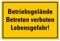 Schild Betriebsgelände Lebensgefahr 20cm x 30cm hergestellt aus robustem PVC stoß und kratzfest Hinweisschild Betriebsgelände Betreten verboten  mit UV-Schutz