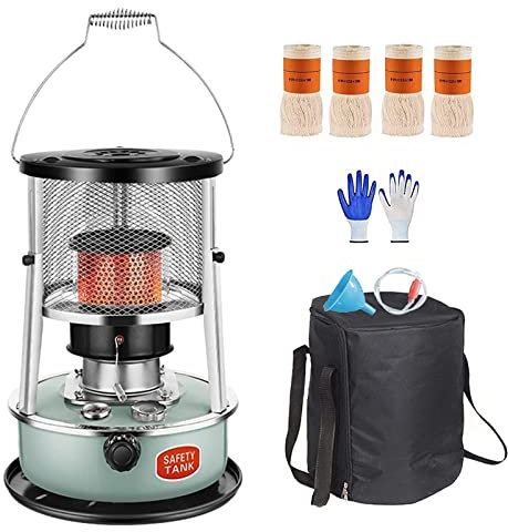 Réchaud à Kérosène de 4,5L pour Intérieur et Extérieur, Chauffage Mobile sans Électricité pour La Survie en Cas d'urgence, Réchaud Relevable de Camping Portable, Économie D'énergie,Bleu