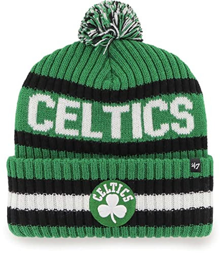 47 NBA Mütze für Erwachsene, Team-Farbe, offizielles Lizenzprodukt, Bering, Sport, Strickmütze mit Bommel, für kaltes Wetter, Grün , Einheitsgröße