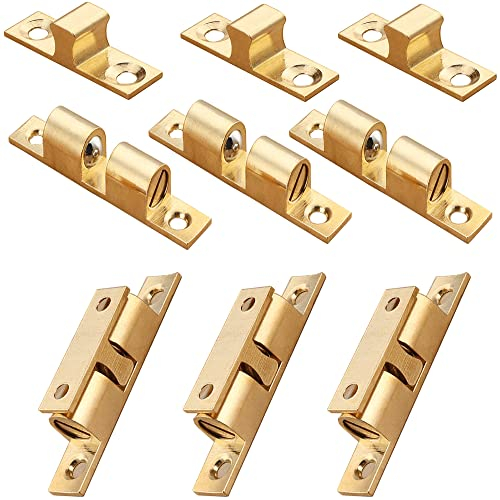 CEEYSEE 6 Stück Doppel Kugelschnäpper 50mm Messing Türschapper Möbelschnäpper mit Schrauben für Schränke, Bücherregale, Schranktüren (50mm/DQMK)