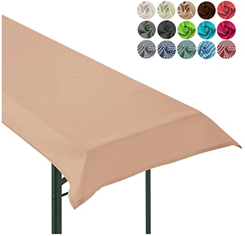heimtexland ® Tischdecke Bierzeltgarnitur Biertischdecke Garten Tischdeko Party Event Dekoration Typ861 Beige 90x240 cm
