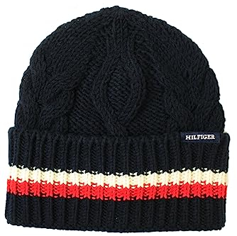 TOMMY HILFIGER TH Monotype Chunky Knit Beanie Space Blue