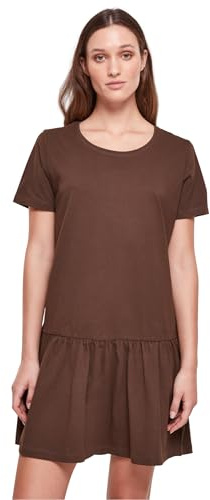 Urban Classics Damen Kleid Ladies Valance Tee Dress Brown L