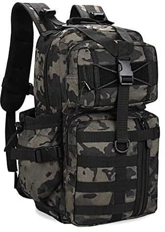 HUNTVP Militär Rucksack 30L Wanderrucksack Herren Bundeswehr Rucksack Taktischer Rucksack Wasserdicht Daypack Molle Tagesrucksack für Herren Damen Sport Reise Outdoor Camping Wandern, 30L-Camouflage