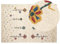 Gabbeh Teppich beige aus Wolle 140 x 200 cm Hochflor Blumen Muster handgetuftet Husunlu