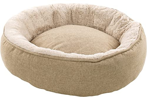 Flamingo Korb ISIDOOR RUND + Reissverschluss BEIGE 50x50x15CM