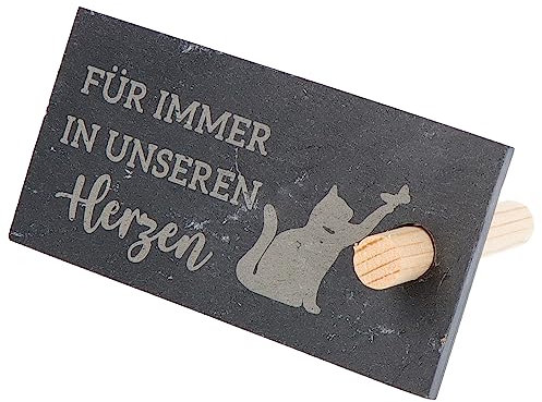 Spruchreif | Schieferkärtchen mit Gravur | Trauergeschenk | Erinnerung | Andenken Haustier Katze