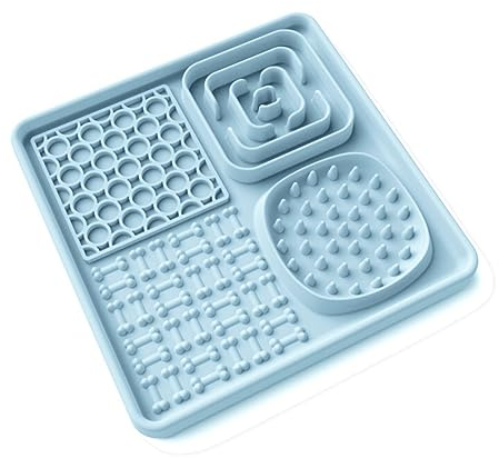 AODALIY Licky Mats for Dogs Cats [BPA Free] + [Large Suction Cup] Licking Mats Dog Cat Slow Feeder Slow Down Their Feeding and Helped with Digesting & Boredom and Anxiety Reducer-Easy to Clean(Blue)