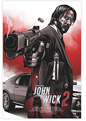 RIKCAT John Wick – Home of The Alternative, Filmposter auf Leinwand, Schlafzimmer, Dekoration, Sport, Landschaft, Büro, Raumdekoration, Geschenk, ungerahmt, 30 x 45 cm