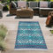 Teppich-Traum Outdoor Teppich Kunststoff wetterfest langlebig Vorzelt Campingmatte Läufer Balkon Garten Terrasse türkis/blau 90 x 150 cm