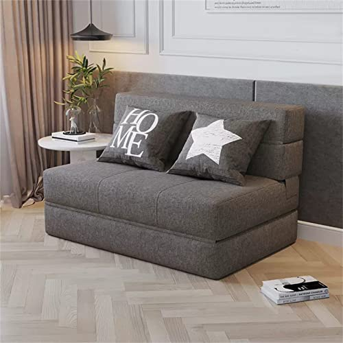 Twin-Klappbett, Couch-Liege-Sofa-Stuhl-Matratze, tragbares Klapp-Schlafbett, mit abnehmbarem Bezug, Schlafsofa-Stuhl mit 2 Kissen, für Zuhause, Schlafzimmer, Wohnzimmer, Büro, dunkelgrau, 76 x 72 x