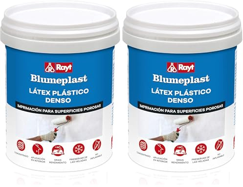 Rayt 157-09 Blumeplast M-20: Látex plástico denso, sellador de superficies de yeso, cemento, estuco, madera, y sellante para manualidades. Secado transparente. 1 kg (Paquete de 2)