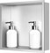 sunrik Nicchia Doccia Incasso,Nicchia da parete in acciaio inox,Ripiano Nicchia Mensole Bagno，Nicchie Bagno Singolo Strato 30x30x10cm,Colore nichel