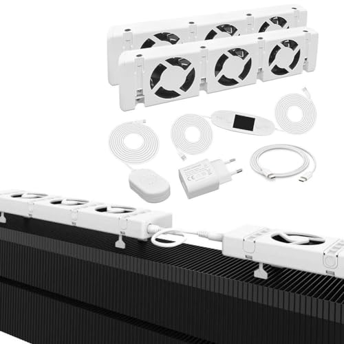 Duo-Set Heizkörper Ventilator, Kühlerlüfter Smart Radiator Booster Erweiterungsset Ventilator Lüfter, Zum Sparen Von Energie Und Heizkosten 30 CFM/51 M³/h