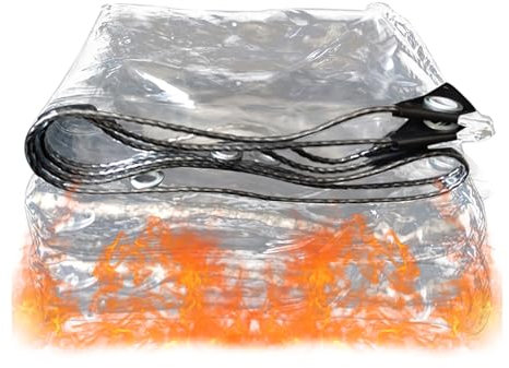 Extérieur Rideau Bâche Extérieur En PVC 0.35mm Étanche Coupe-Vent Film Plastique PVC Panneaux Latéraux Transparents Bâche Coupe-vent Adapté Pour Pergola Terrasse Véranda Gazebo Carport ( Size : 3x5m(9