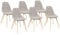IDMarket - Lot de 6 chaises scandinaves Gaby Beige en Tissu pour Salle à Manger