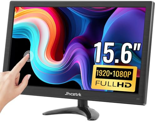 Jhcztrk- Monitor portátil de Pantalla táctil, Monitor pequeño para PC de 15,6 Pulgadas con HDMI USB C, Pantalla IPS HDR, 400 CD/m² FHD 1080P 99% sRGB, Monitor LED para computadora portátil, Mac, Xbox