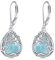 Aquamarin Baum des Lebens Ohrringe für Damen 925 Sterling Silber Lebensbaum Tropfen Ohrringe Leverback Schmuck Geschenke