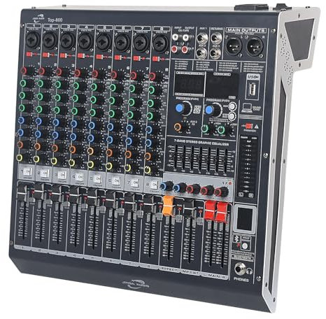 Soundboard mezclador de audio profesional Soundboard interfaz de consola 8 canales USB Bluetooth MP3 48 V phantom power estéreo DJ Studio Streaming Procesador FX 32Bit-256DSP