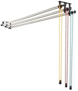 TENBEST Fotografie-3 Rollen, Wand-/Celing-/Lichtständer, montiert, manuelles Fotostudio-Hintergrund-Stützsystem mit 304 Zentimeter Edelstahlrohr-Querstange