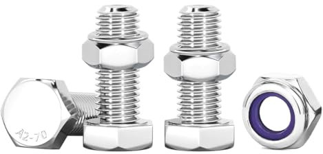 Drenky Boulons Et écrous, 10Pcs M6 X 16mm Boulons à Six Pans Avec écrous Assortiment Acier Inoxydable A2 V2A Vis Inox Et écrous Vis M6 Pour Meubles, Voitures, Vélos, Bateaux, Impression 3D