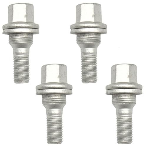 Bohaner 4 bulloni per ruota M12 x 1,25, asse posteriore, asse anteriore, 9817024580, argento, per Citroen C3 C4 C5 Berlingo Peugeot 206 207 308 407