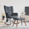 Willood Wilood Schaukelstuhl Sessel Relaxsessel Schaukelsessel Wohnzimmersessel mit Hocker Samt Dunkelgrau